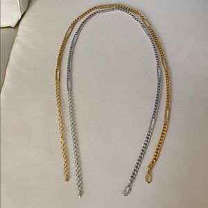 Stylish Gold and Silver Cuban Link Chain Belts/Necklaces (2)